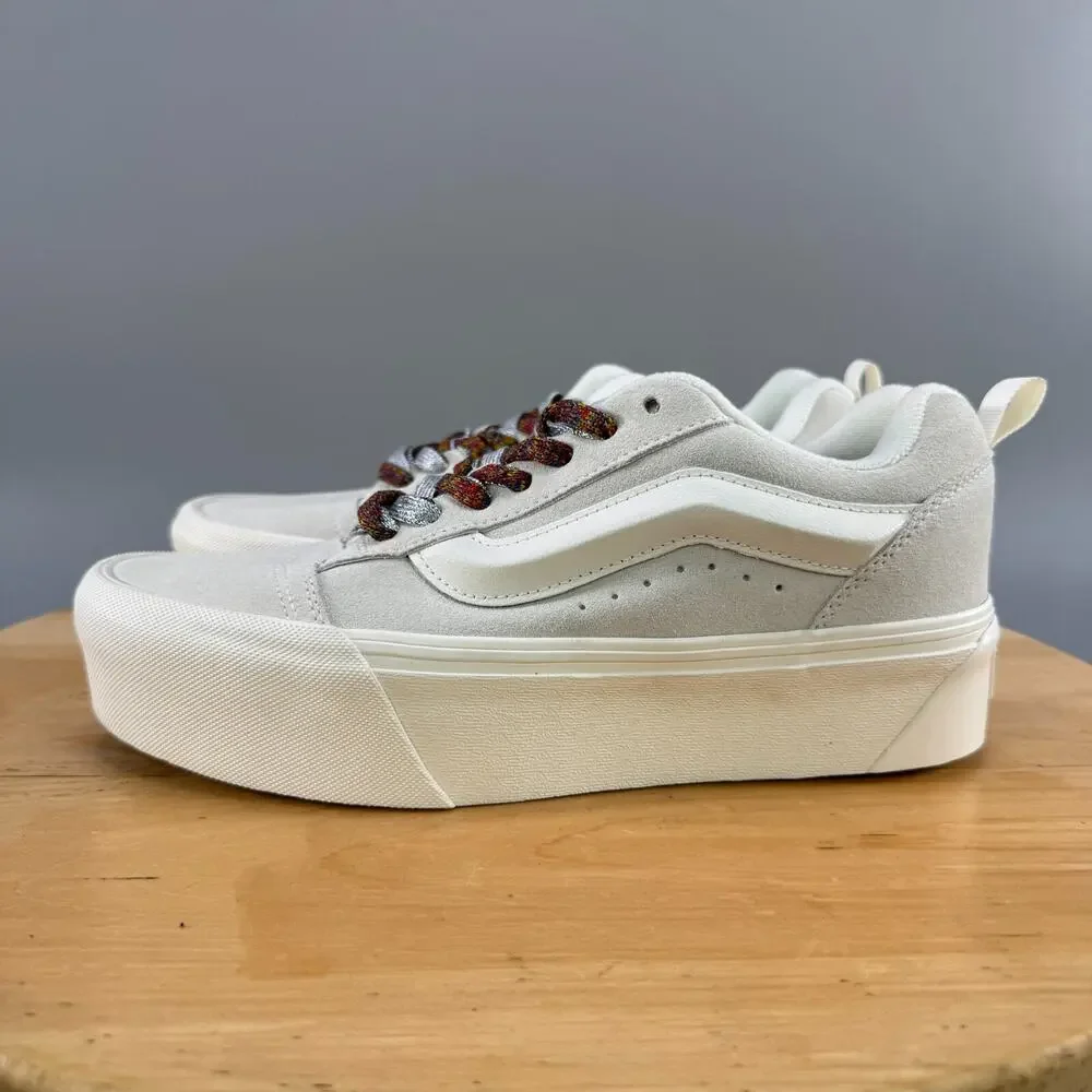 Vans Knu Skool Stack Women’s Size‎ 7 White Platform Chunky Casual Sneakers NEW